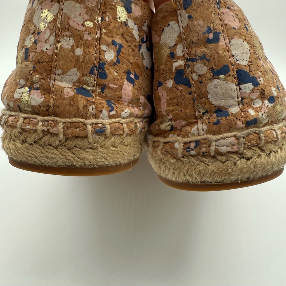 Tory Burch INES ESPADRILLE CONFETTI CORK / CALF LEATHER /METALLIC LEATHER  SZ 9M - Picture 11 of 17